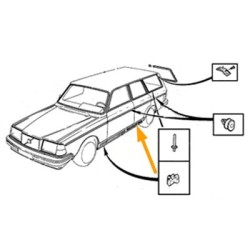 Trim moulding, Door for Passenger side, rear from '86