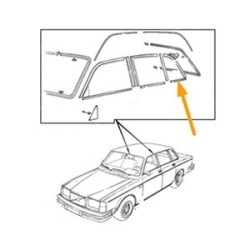 Trim moulding, Glas triangular window, rear lower Driver side chromed to '80