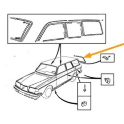 Trim moulding, Glas Rear window left