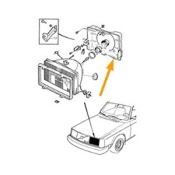 Housing, Headlight rectangular 