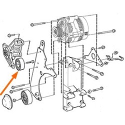 Tensioner pulley, V-ribbed belt