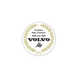 Sticker European Rally Champion 1963 en 1964 zwart goud