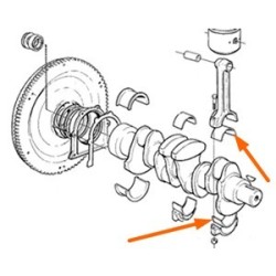 Drijfstanglagerset 1 overmaat