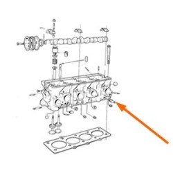 Connector stud Cylinder head - Heating hose