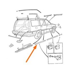 Trim moulding, Door for Passenger side, rear
