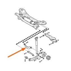 Trekstang meesturende achteras boven