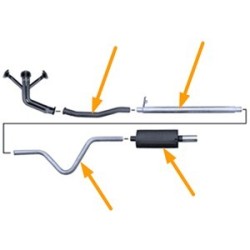 Sports silencer set Mild steel from Manifold with Add-on material