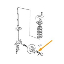 Nut, Stub axle Front axle M18